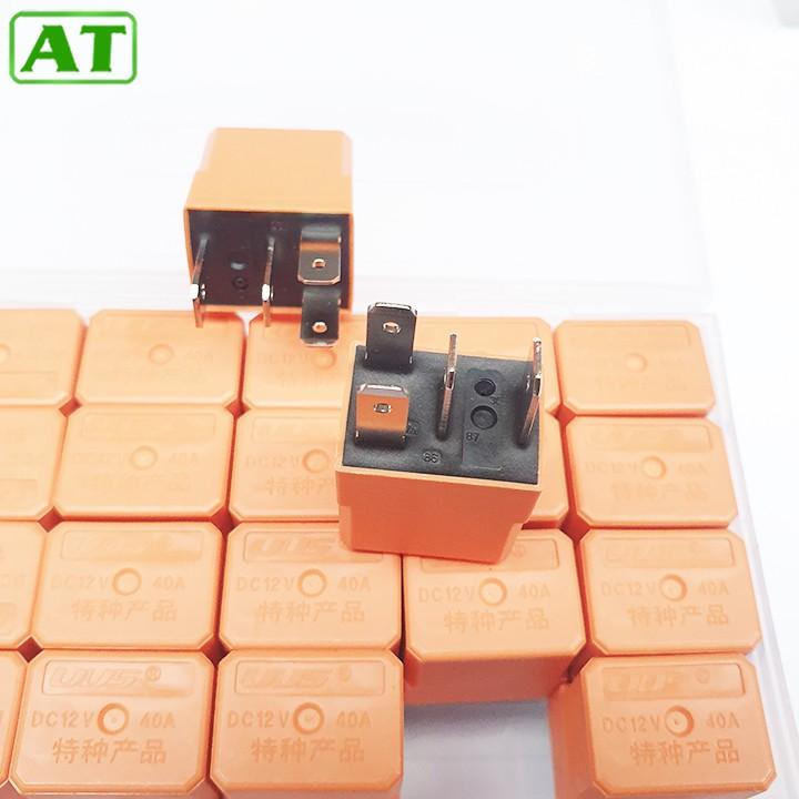 Hộp 20 Relay, Rơ Le Điều Hòa Ô Tô 4 Chân 12V 40A hoặc 24V 40A Màu Cam