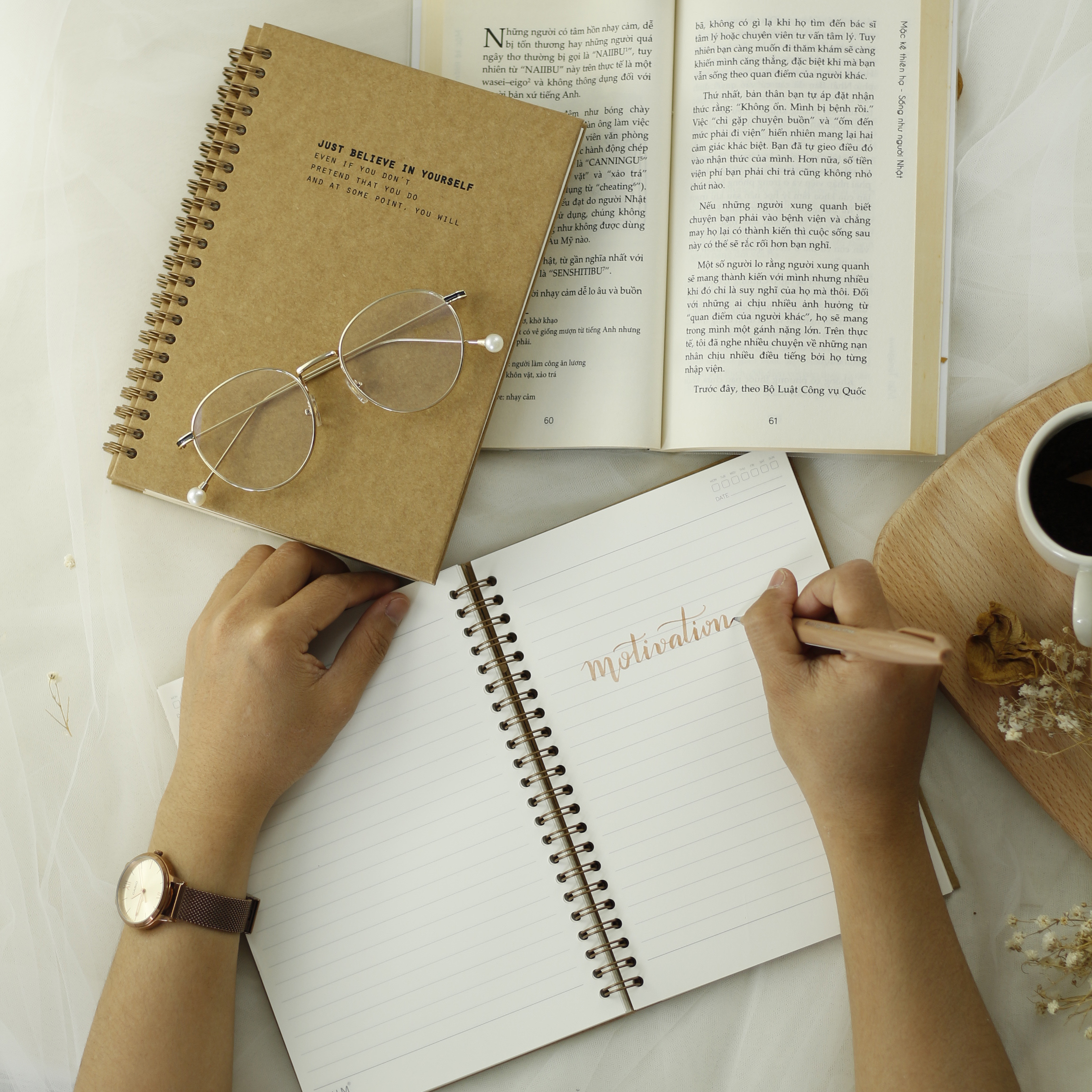 Sổ bìa kraft A5 - Motivation Notebook - Nhưng câu nói động lực -