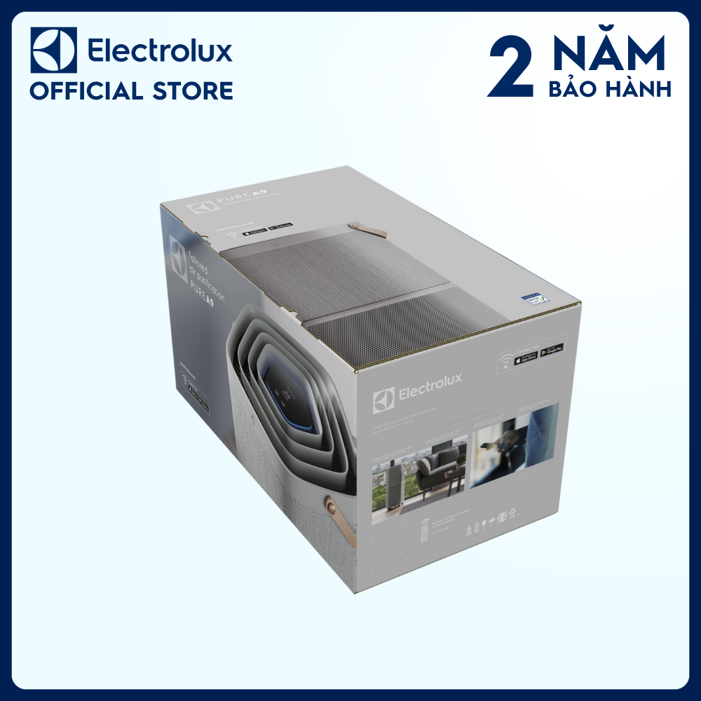 Máy lọc không khí Electrolux PA91-406GY cho phòng 60m² - Bộ lọc HEPA 13 5 lớp diệt 99.99% vi khuẩn &amp; bụi mịn, màn hình cảm ứng hiển thị chất lượng không khí, kết nối Wifi [Hàng chính hãng]