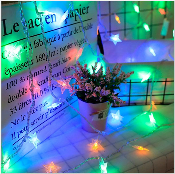 Dây Đèn Led Ngôi Sao Dài 3M - 20 Bóng Nhiều Màu Trang Trí Noel Lễ Tết