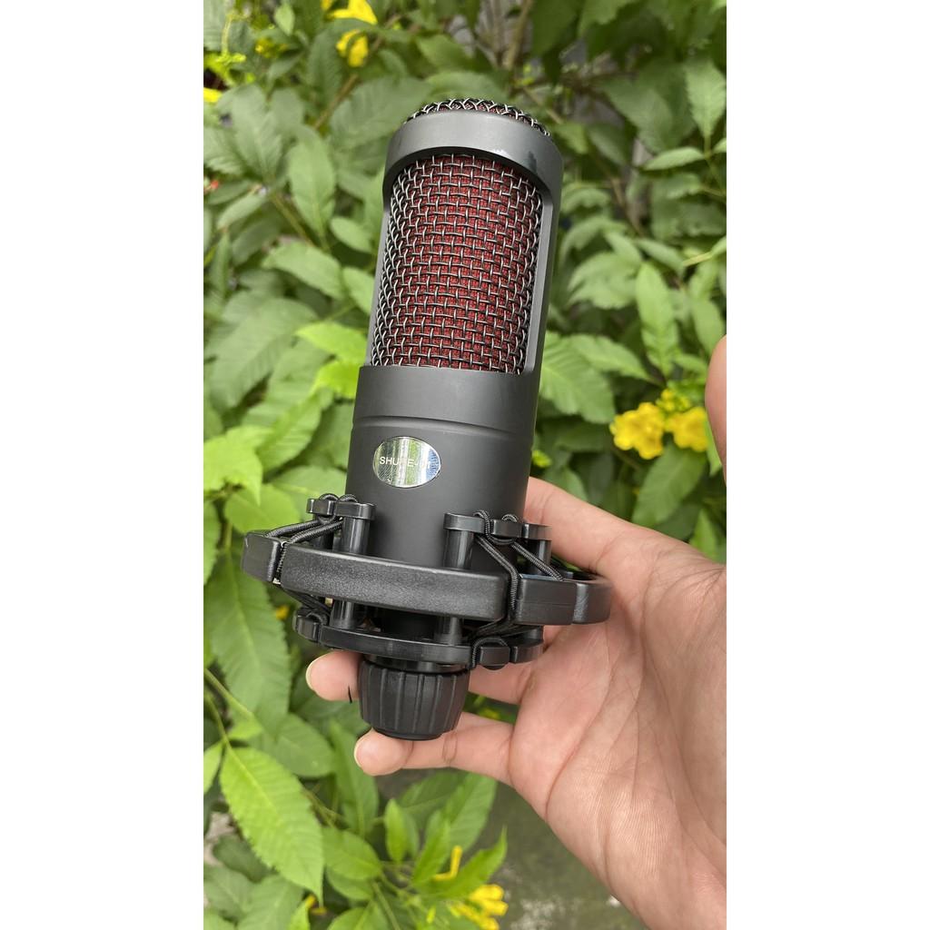 Micro thu âm karaoke livestream Shure 01 - Thiết kế thanh lịch, sang trọng- Chống hú, chống nhiễu, lọc âm cực tốt bh 12t