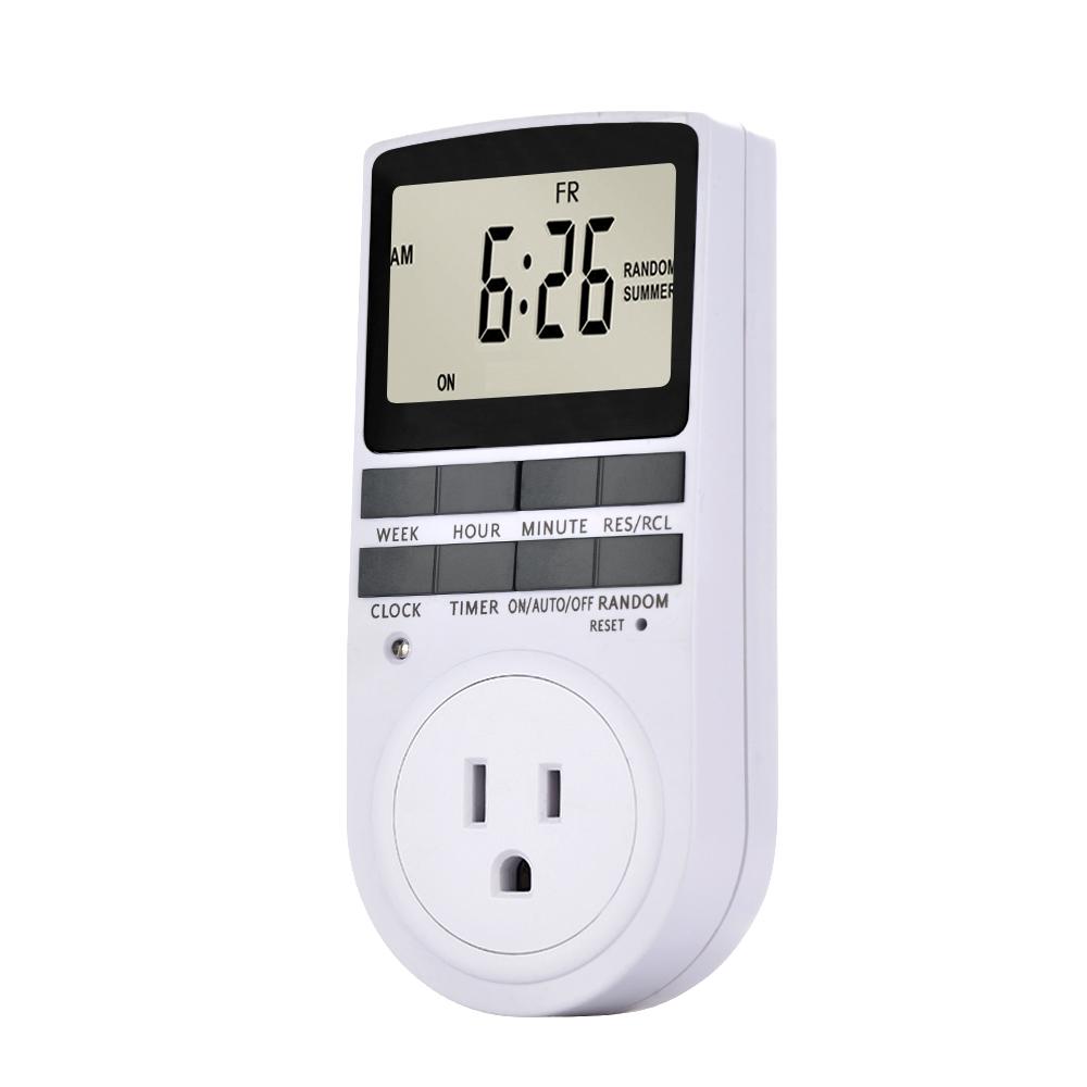 Bộ Hẹn Giờ 1 Ổ Cắm Điện Ac230V Màn Hình Lcd 10 Chương Trình 24 Giờ Và 7 Ngày Tiết Kiệm Năng Lượng