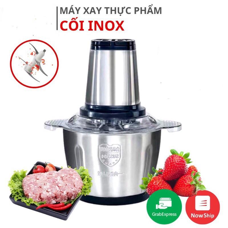 Máy Xay Thịt Cối Inox 4 Lưỡi Đa Năng, xay thịt, xay tỏi ới, xay rau củ quả