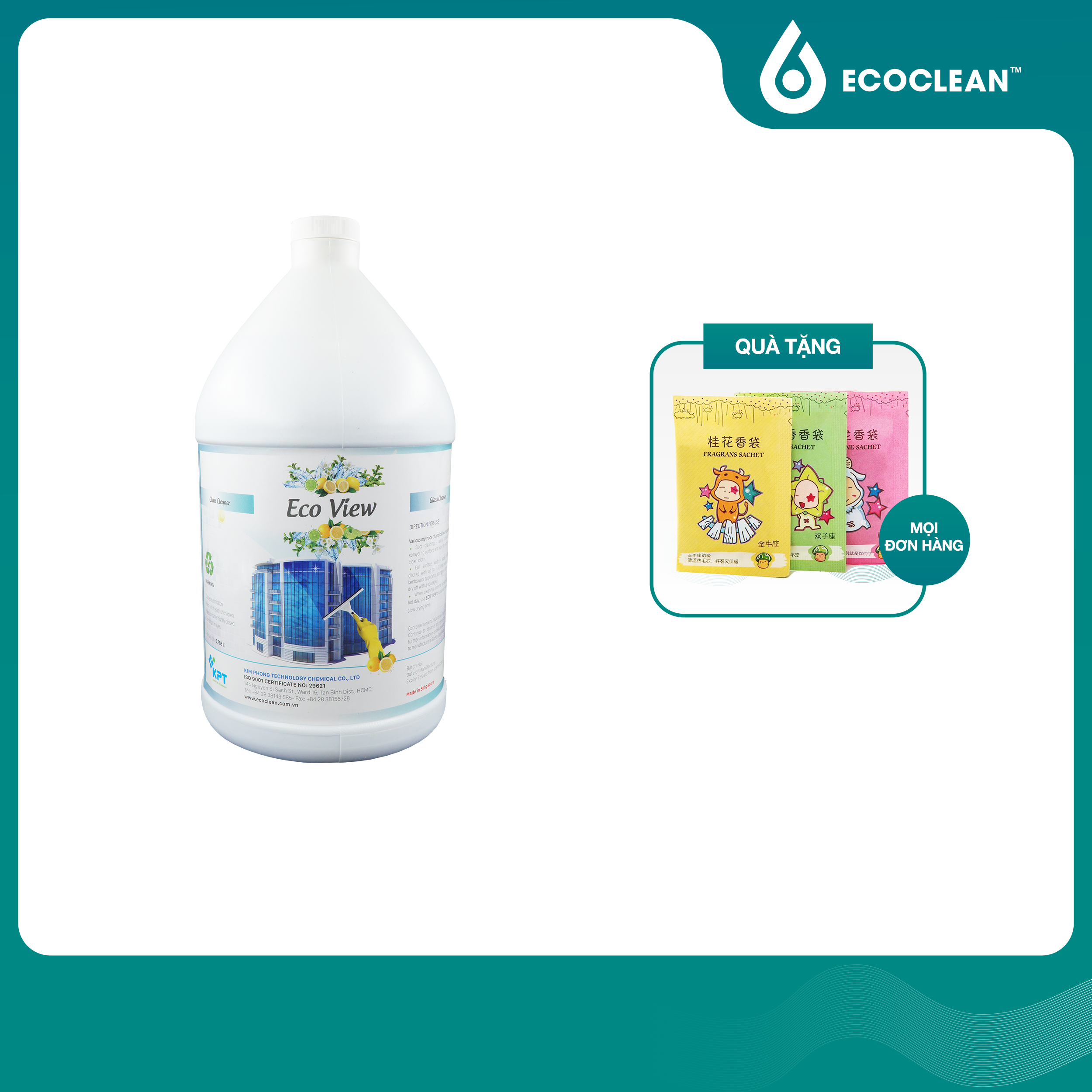Nước Lau Cửa Kính, Gương Soi - Khả Năng Chống Bám Bẩn - Eco View - Chai 1 Gallon