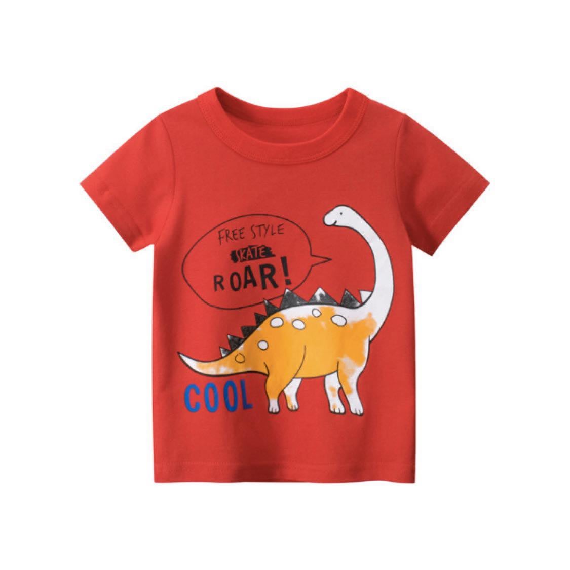 Áo thun bé trai in hình DINOSAUR ngộ nghĩnh chất cotton mềm mịn, thoáng mát cho da bé