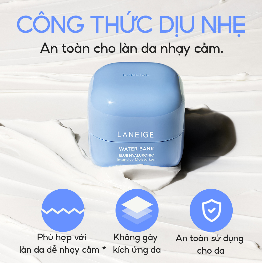 [Phiên bản cải tiến 2024] Kem Dưỡng Ẩm Chuyên Sâu Water Bank Blue Hyaluronic Intensive Cream 50ml (Da khô và Da nhạy cảm)