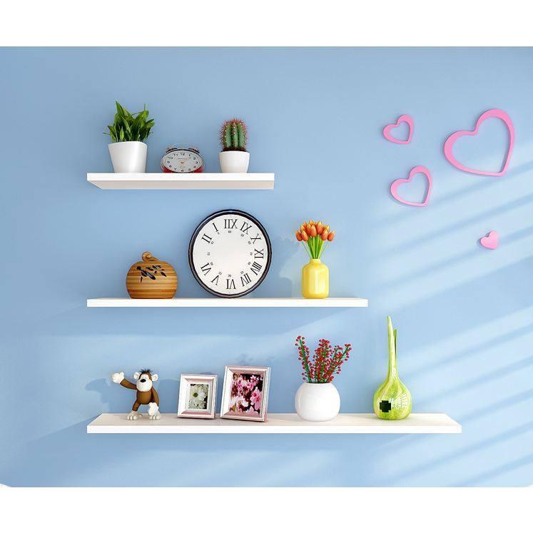 Bộ 3 kệ thanh ngang 40,60,80cm sâu 12cm Gỗ lõi xanh chống ẩm cao cấp