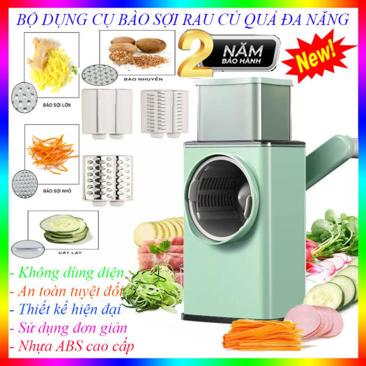 Máy Thái , Nạo , Bào Nghiền Rau Củ Quả Cầm Tay Đa Năng 4in1 - Hàng Chính Hãng