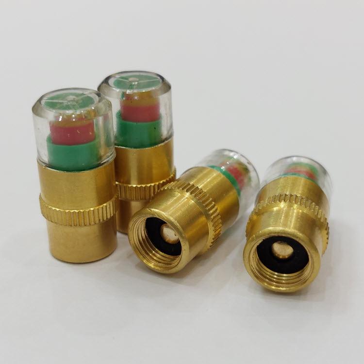Nắp Van Lốp Ô Tô bằng Đồng kiểm tra cảnh báo Áp Suất Lốp có ốc hãm chống trộm