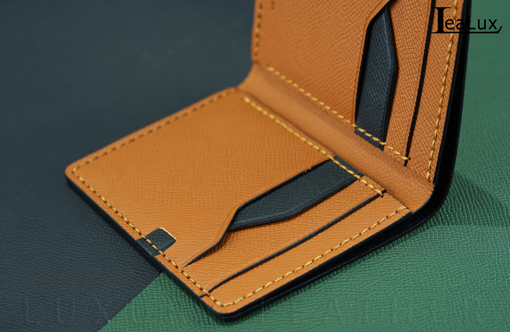 Ví Da Epsom Dáng Đứng Handmade Lealux Epsom Wallet 3