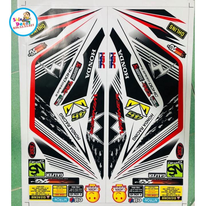Tem rời winner 150 chữ W dán xe trắng