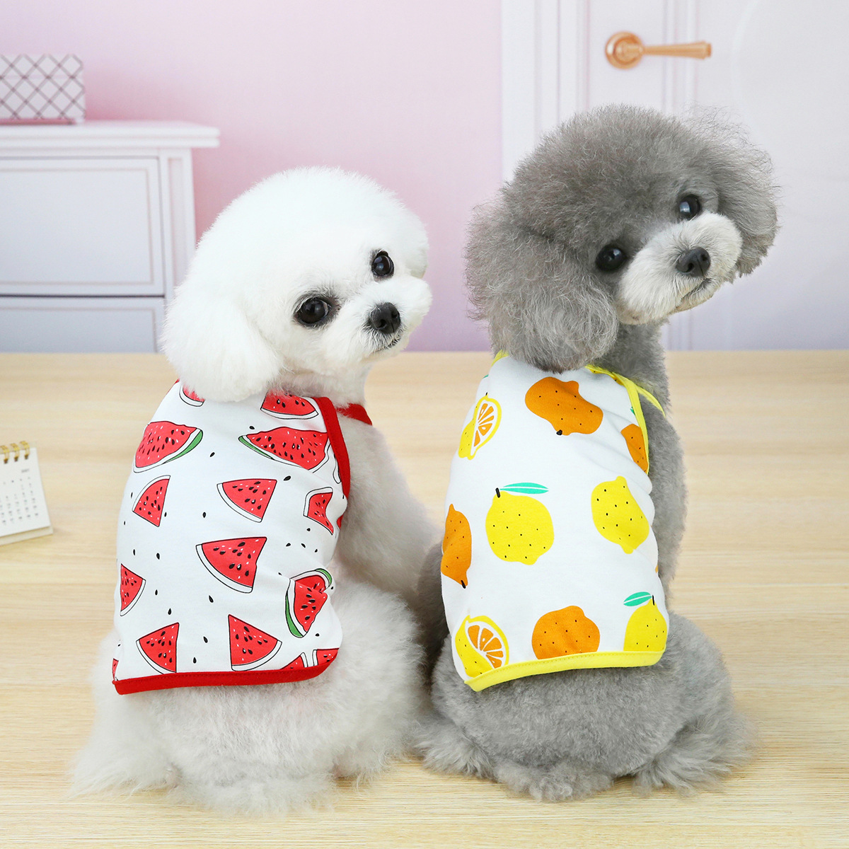 Áo hai dây ba lỗ thoáng mát cho chó mèo - Genyo pet clothes 085 ( các màu và mẫu giao ngẫu nhiên như trong hình )