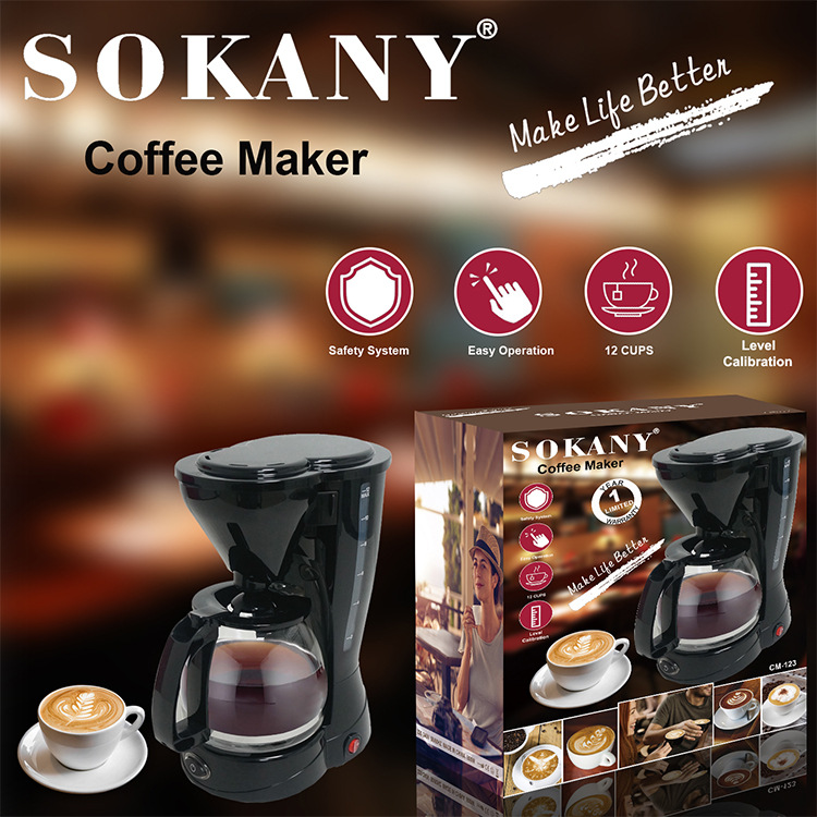 Máy pha cafe bán tự động Sokany 800w - Hàng chính hãng