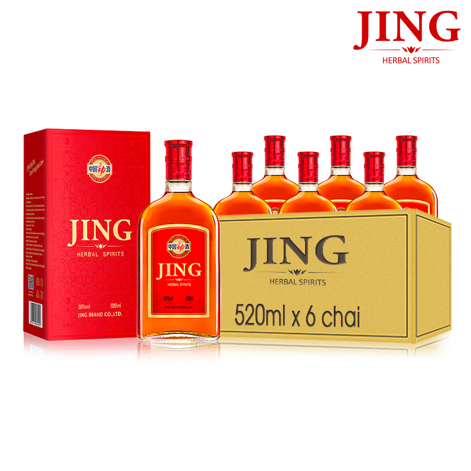 Thùng rượu JING 35% Vol 520ml