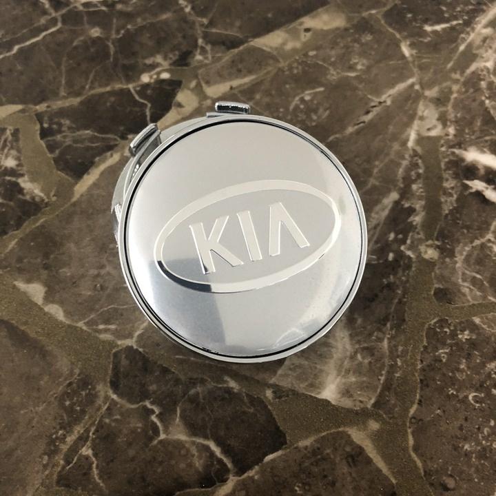 01 Logo chụp mâm, ốp lazang vành bánh xe ô tô KIA Đường kính 60mm Nhựa ABS - 2 màu: Đen và Bạc