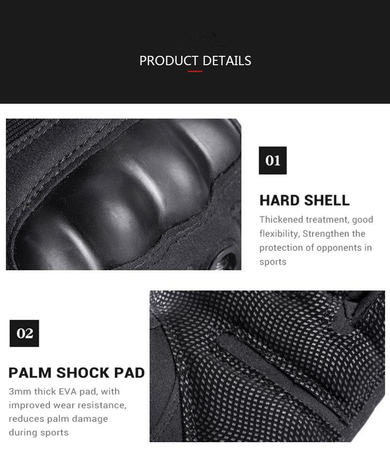 Găng tay người lái xe mô tô thể thao ngoài trời Color: Black-A Size: XL