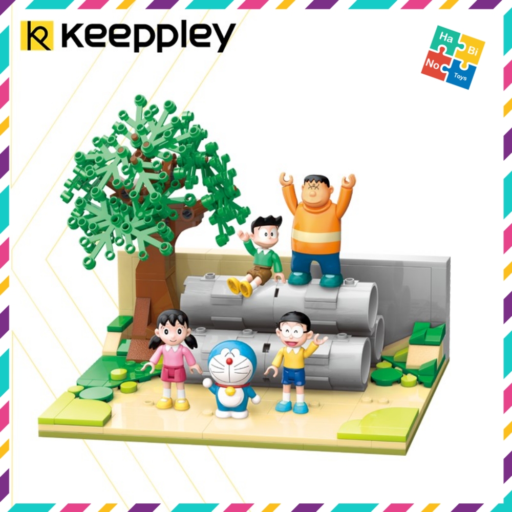 Đồ Chơi Xếp Hình Lắp Ráp Doraemon Keeppley K20409 Bộ Sân Bóng Nobita Sizuka