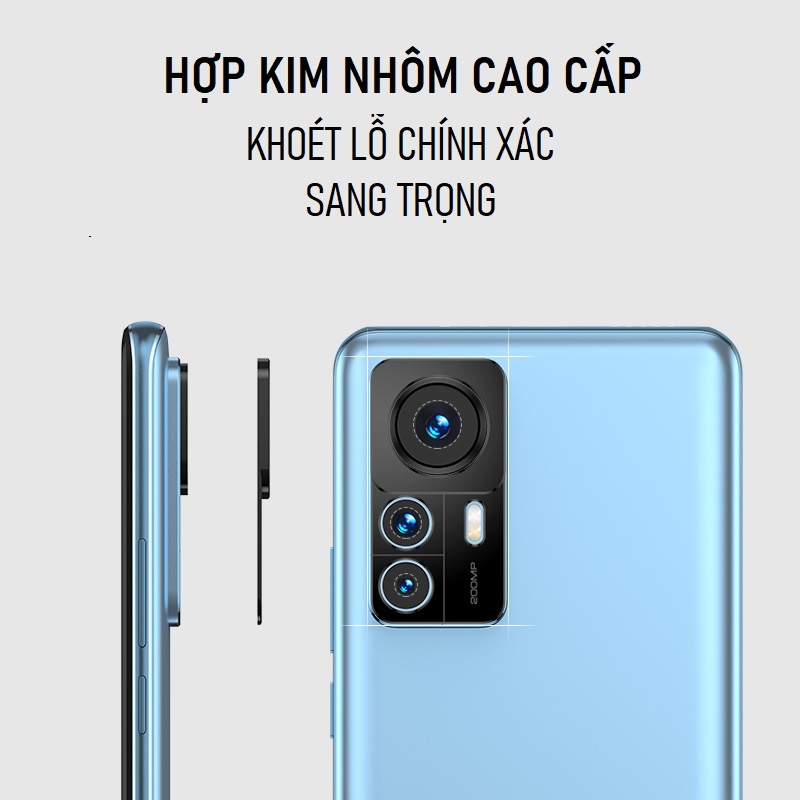 Miếng Dán Bảo Vệ Camera cho Xiaomi 12T/ K50 Ultra, Xiaomi 12T Pro HỢP KIM NHÔM, Miếng dán camera chống trầy xước, Đẹp Sang Trọng