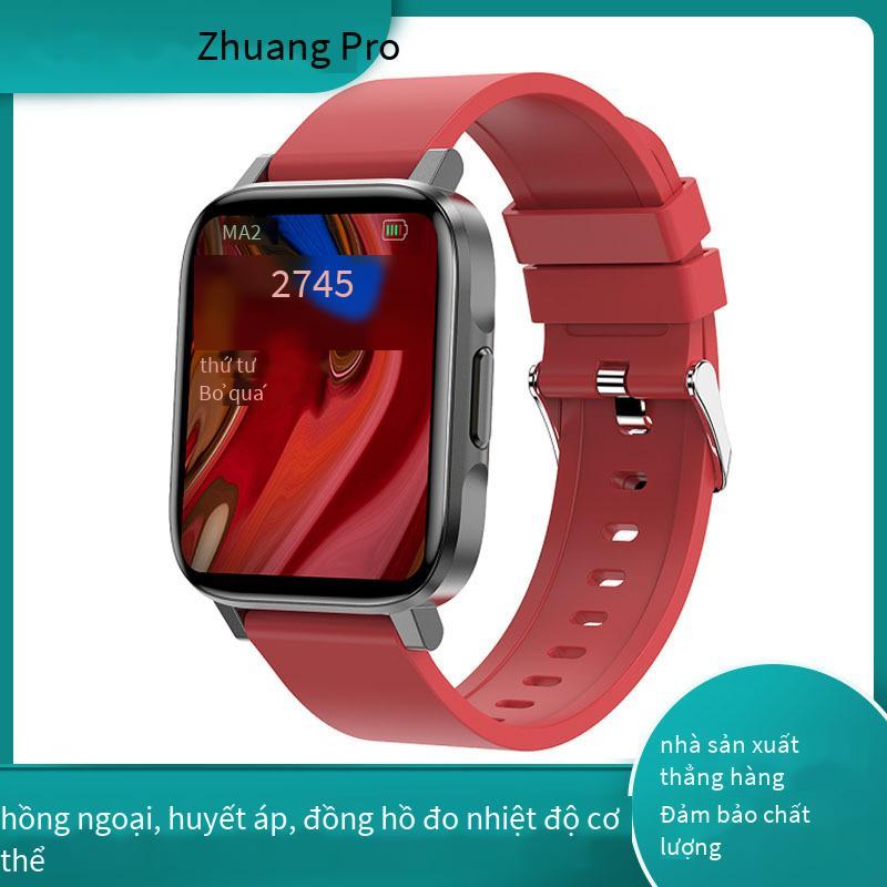 Đồng hồ thông minh màn hình lớn F60 tốt nhất Nhịp tim liên tục Hồng ngoại Oxy trong máu thật Bluetooth Nhiệt độ cơ thể Vòng đeo tay thể thao