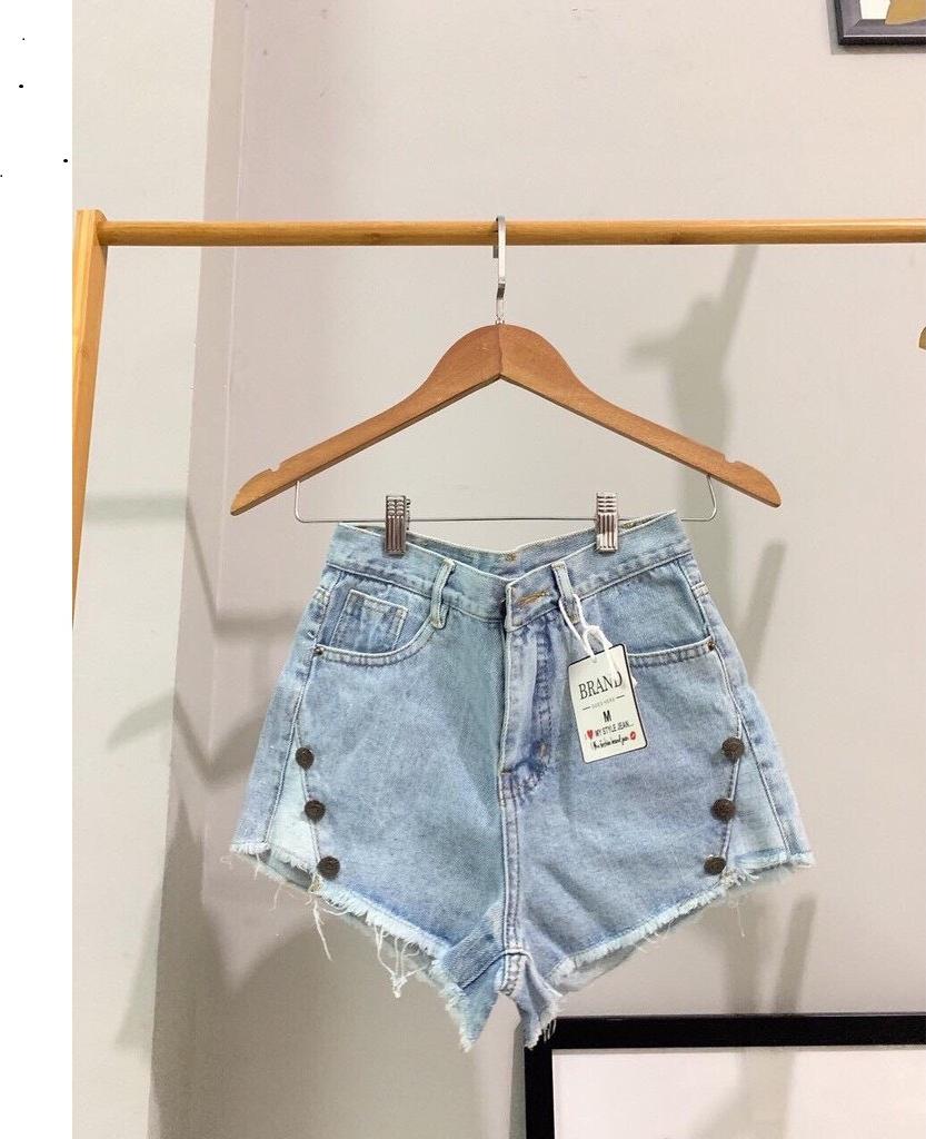 Quần short nữ lưng cao Julido S07 chất jean, một màu, ba kích thước thời trang trẻ trung