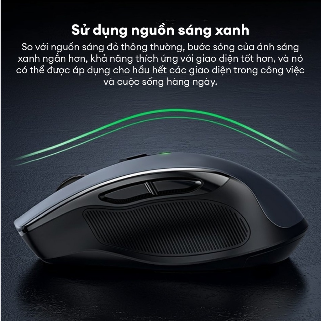 Chuột không dây BT 5.0 / Wifi 2.4G Ugreen MU006 Chế Độ Kép Chuột Ergonomic 4000 DPI | 6 Nút bấm - Hàng Chính Hãng