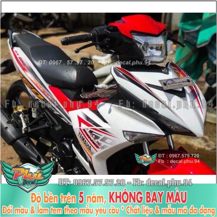 Tem rời Exciter 150 Trắng đỏ đen Mẫu mới  -1