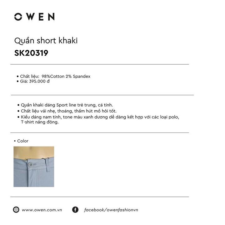 OWEN - Quần short Khaki nam Owen màu xám xanh 20319 - Quần sooc kaki nam