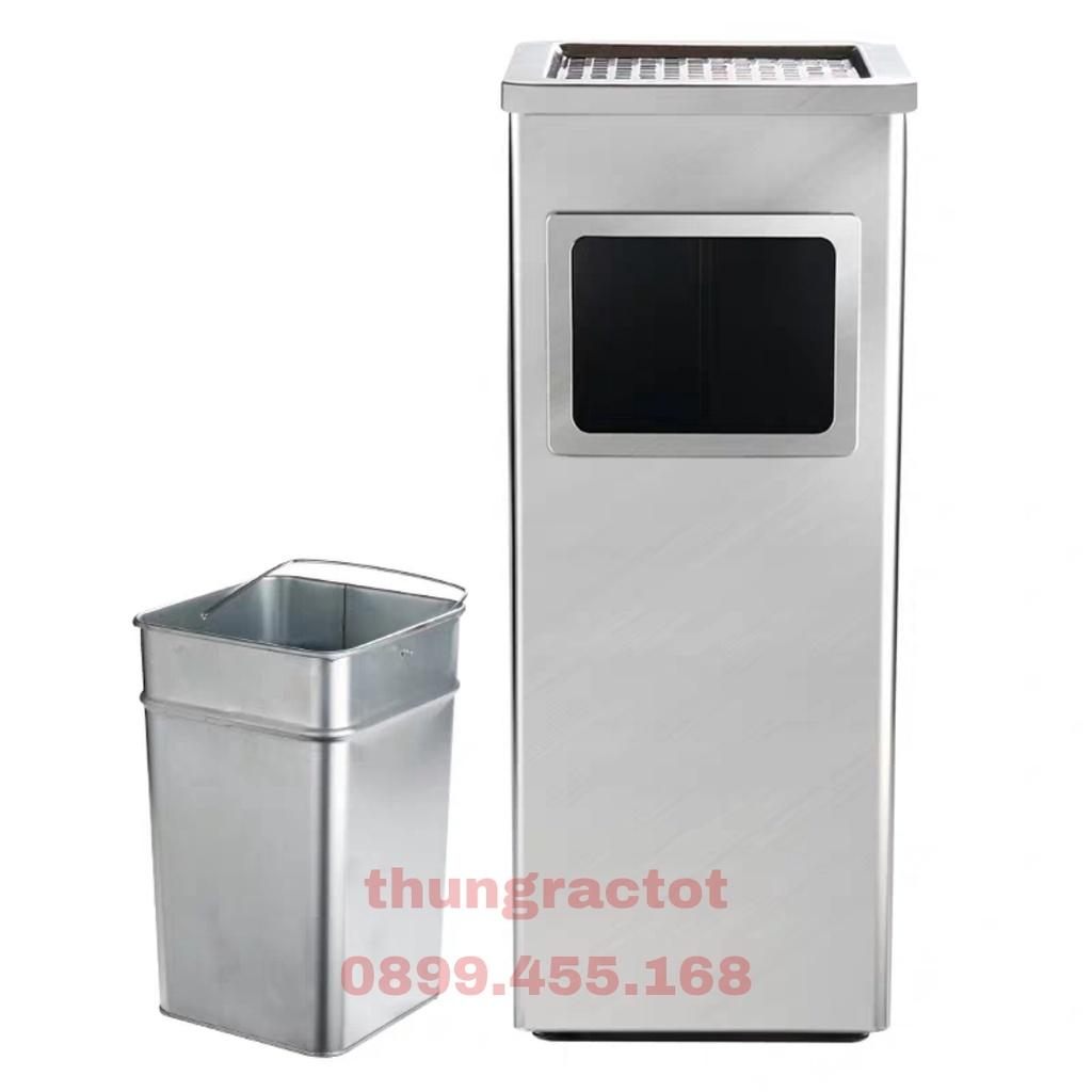 Thùng rác inox vuông