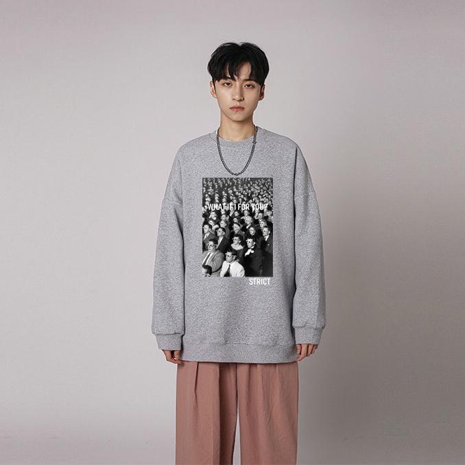 Áo dài tay trơn NỈ BÔNG Unisex MonsterX STRICT Sweater Ulzzang cặp đôi nam nữ form rộng oversize Hàn Quốc
