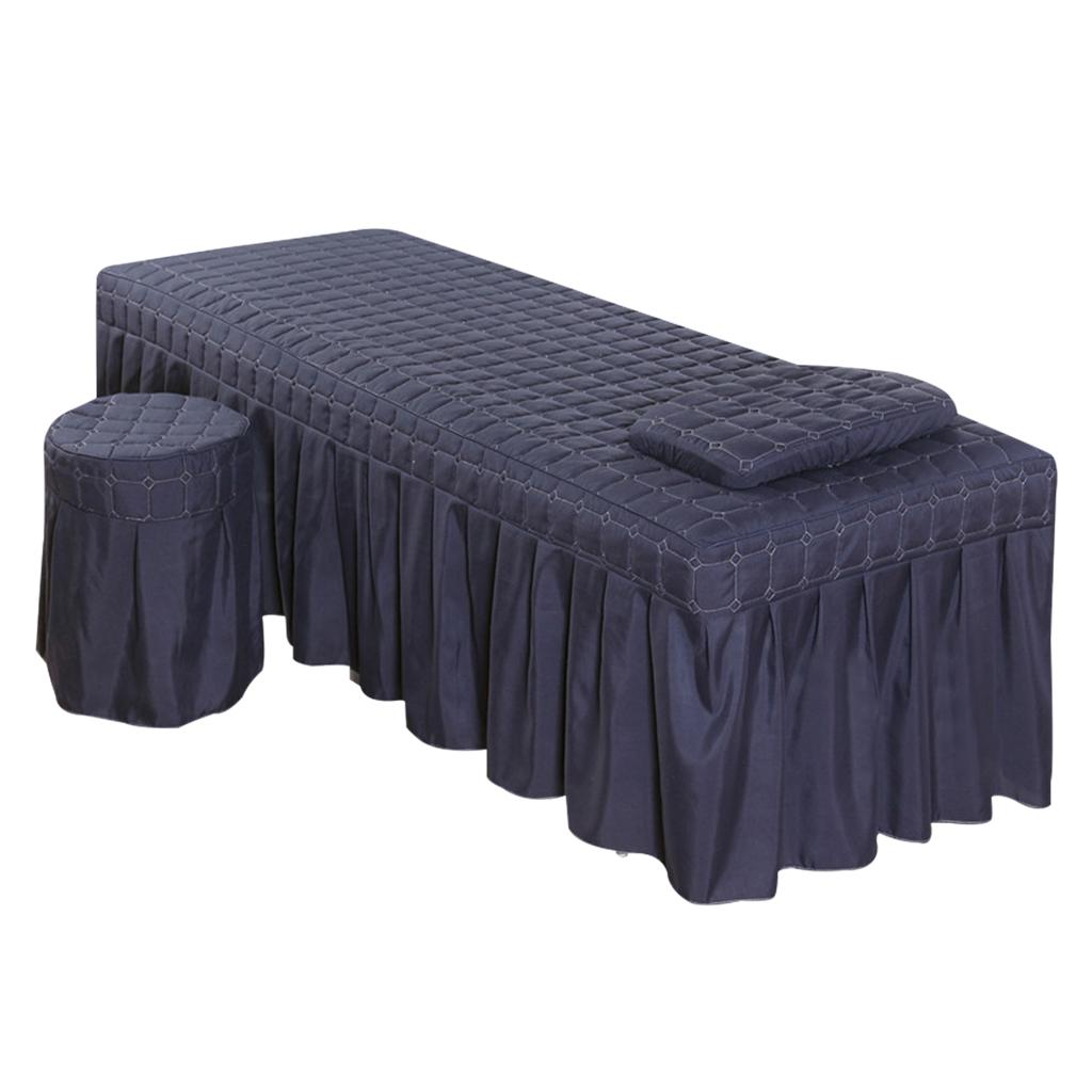 Beauty Linen Set Face Table Bed Skirt Pillowcase Stool Cover for Massage Beds