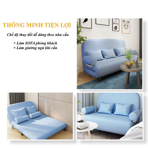 [FREESHIP + TẶNG GỐI] Ghế Sofa Giường Thông Minh Cao Cấp Sang Trọng, Giường Sofa 2 Trong 1 Đa Năng Với 5 Mức Điều Chỉnh Lưng Ghế Có Khóa Kéo Dễ Dàng Tháo Vệ Sinh