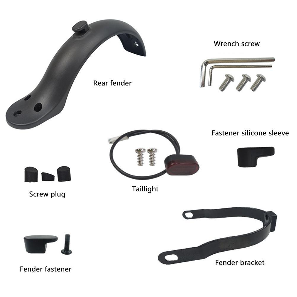 Rear Fender Compatible for Xiaomi M365 1S Essential Pro and Pro2 Scooters Complete Kit with Bracket and Protective ELEN