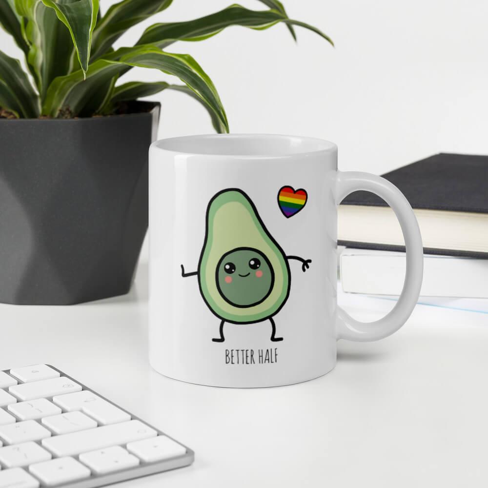 Bộ hai cốc sứ dành cho cặp đôi LGBT hình quả bơ better half