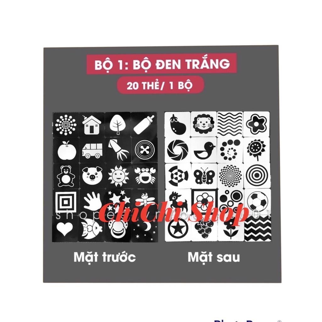 Thẻ Học Thông Minh,Trọn Bộ 40 Thẻ Kích Thích Thị Giác Cho Bé Từ 0-6 Tháng, Thẻ Chống Thấm Nước