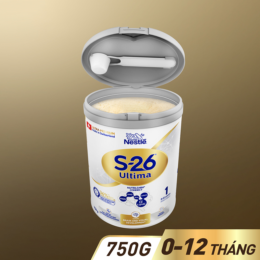 Sữa bột công thức S-26 ULTIMA 1 750G với hợp chất NUTRILEARN CONNECT cho bé 0 - 12 tháng tuổi