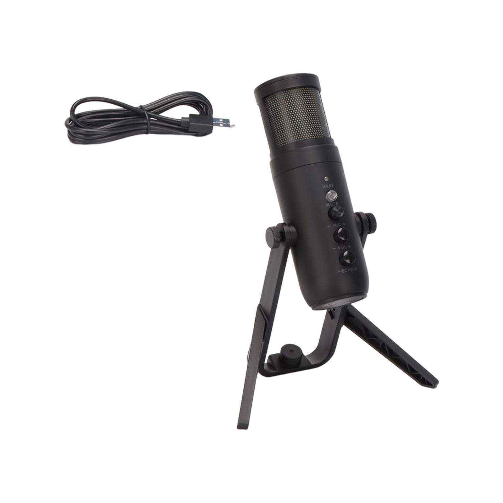 USB Computer Microphone Cardioid  Work Mic Condenser Microphone for PC Laptop Desktop with RGB Light Mute Button