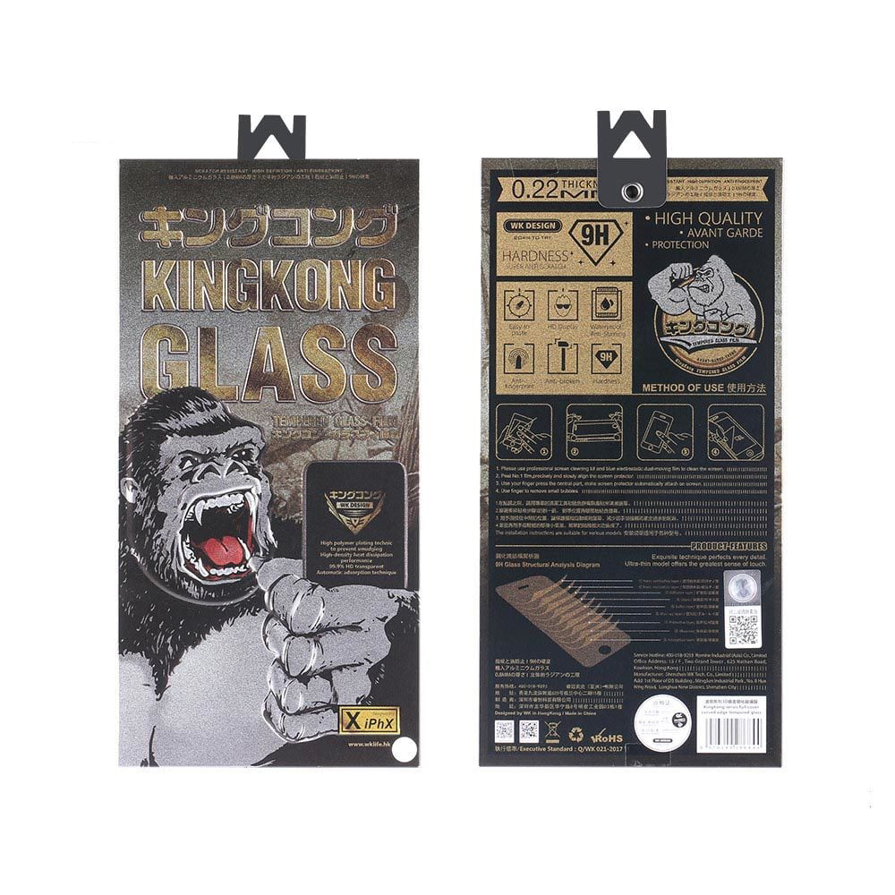 Miếng dán Cường Lực WK KingKong - Hộp sắt - Hàng Chính Hãng