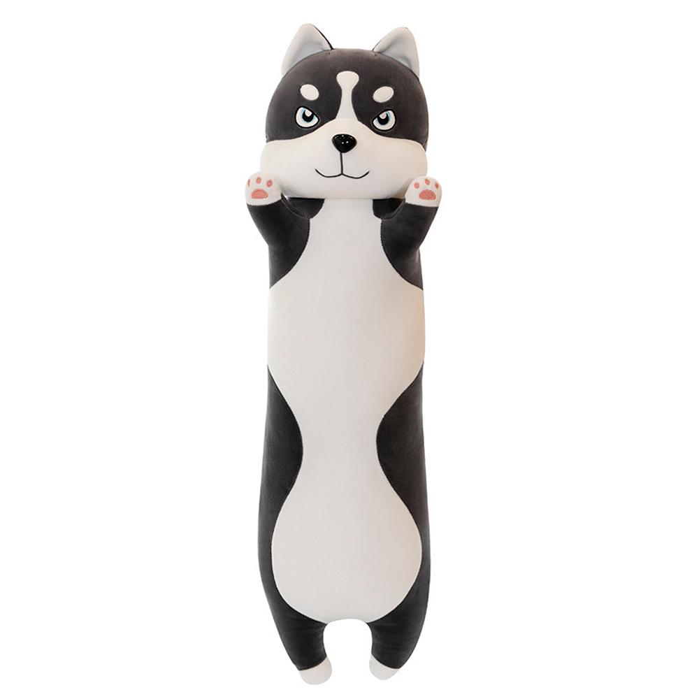 Throw Pillow Cute Cartoon Long Husky Shaped Doll Toy Plush Toy Sleeping Decorative Gift