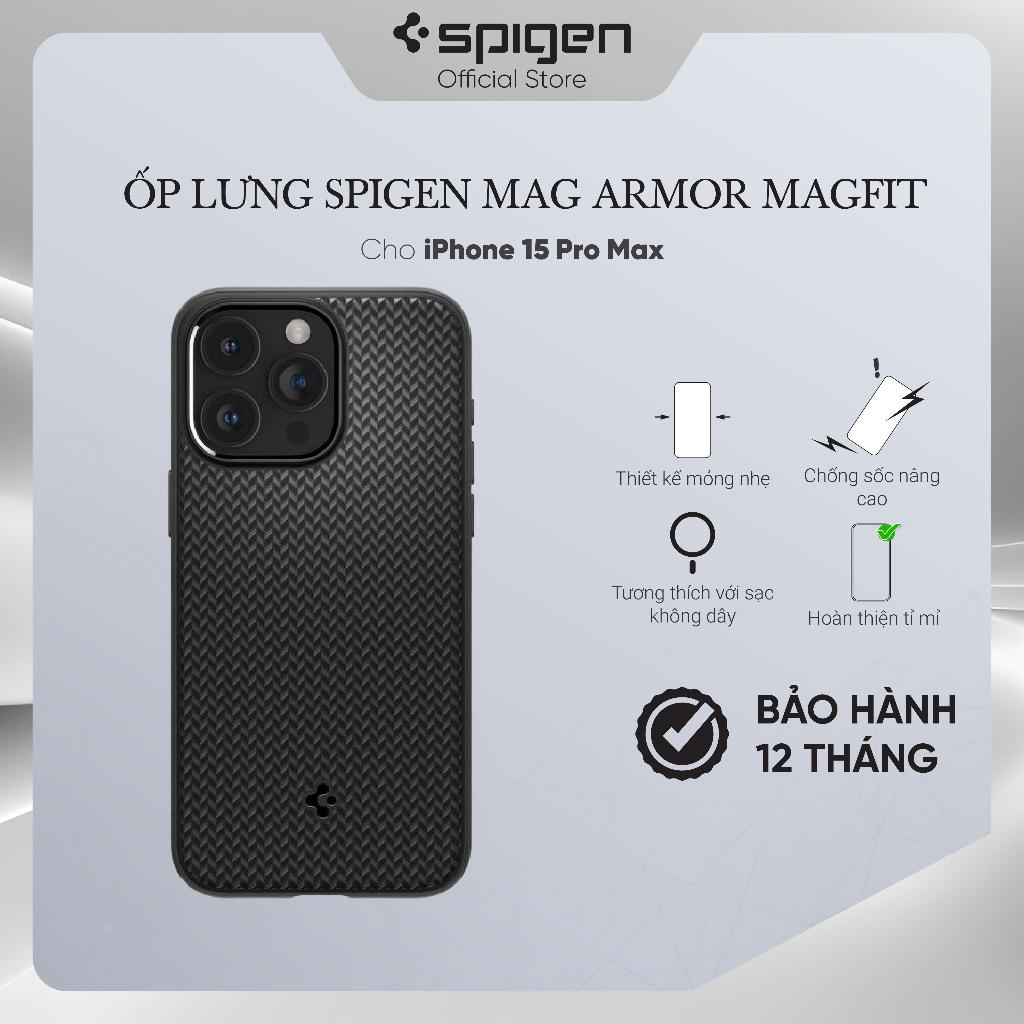 Ốp lưng cho iPhone 15 Pro/ 15 Pro Max Spigen Mag Armor Magfit - Hàng chính hãng