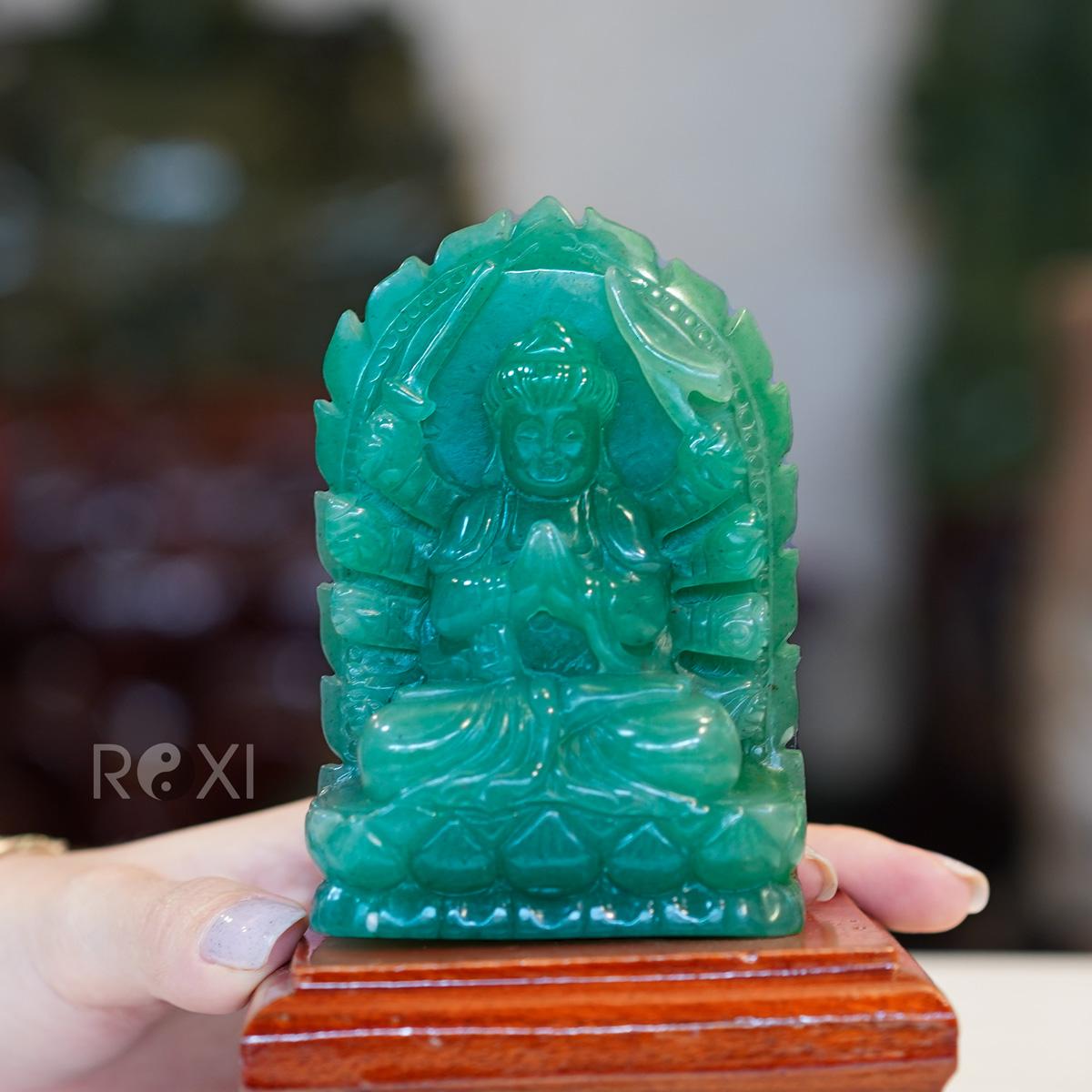 Tượng đặt xe ô tô, để bàn đá thạch anh tuổi Tý - Thiên thủ thiên nhãn -DXTT02