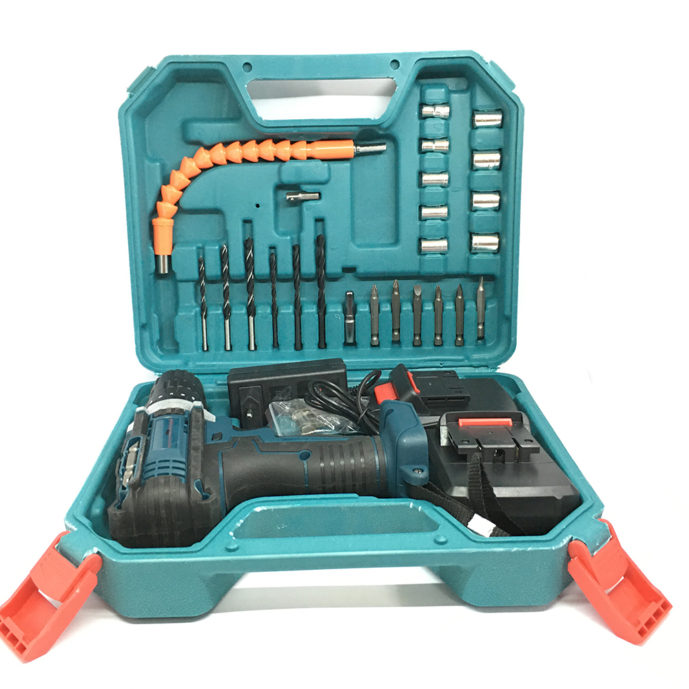 Máy Khoan Pin Đa Năng Cầm Tay 36V Kèm Bộ Phụ Kiện 24 Món Siết Ốc, Bắt Vít, Tặng Hộp Đi Kèm