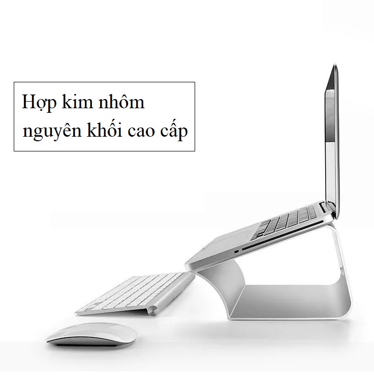 Giá đỡ nâng cao laptop Macbook thiết kế liền mạch bằng nhôm nguyên khối D1 Vu Studio - Hàng chính hãng