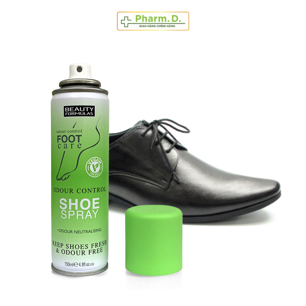 Xịt Khử Mùi Hôi Giày Beauty Formulas Giúp Loại Bỏ Mùi Hôi, Giữ Giày Thơm Tho Và Bảo Vệ Giày (Chai 150ml)