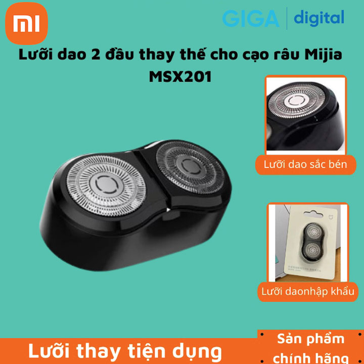 Lưỡi dao cạo râu 2 đầu thay thế cho cạo râu Xiaomi Mijia MSX201 Hàng Chính Hãng