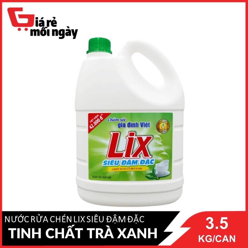 Nước Rửa Chén Lix Siêu Đậm Đặc Tinh Chất Trà Xanh 3.6Kg/Can