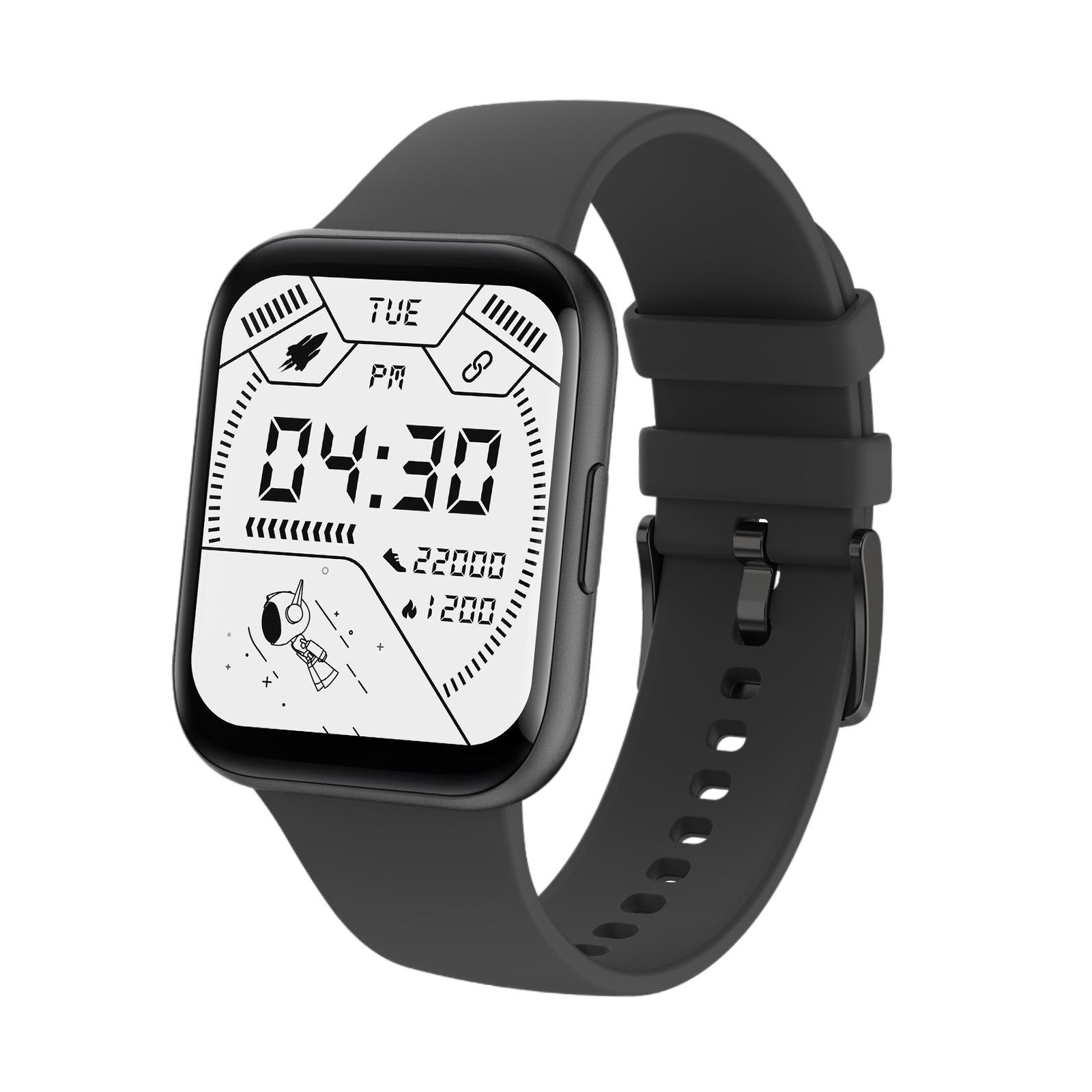 IP68 Waterproof Smartwatch Unisex Sport Watch   Monitor Black