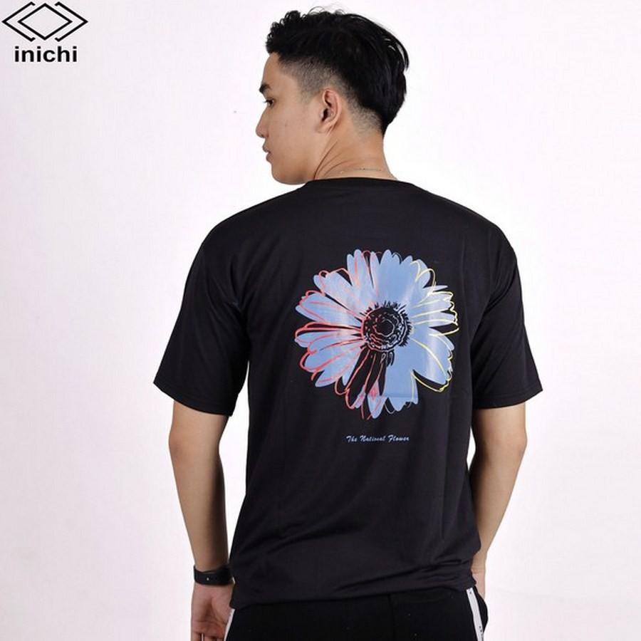 Áo thun tay lỡ INICHI A591 phong cách Unisex cho cả nam nữ hình in hoa bông cúc