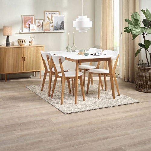 Ghế bàn ăn | JYSK Jegind | gỗ công nghiệp/gỗ cao su | trắng/sồi R45cmxC79cm xS54cm