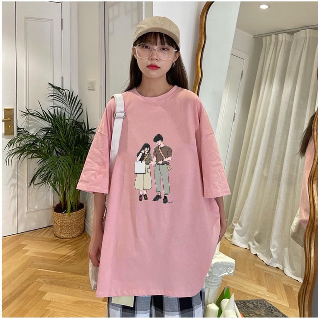 Áo thun tay lỡ Couple Nắm Tay phông Unisex nam nữ tee oversize form rộng pull Ulzzang Streetwear Hàn Quốc vải mềm