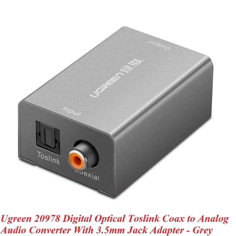 Ugreen UG2097820978TK bộ chuyển tín hiệu âm thanh kỹ thuật số cổng toslink optical coaxial sang jack 3.5mm analogue màu xám - HÀNG CHÍNH HÃNG